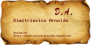 Dimitrievics Arnolda névjegykártya